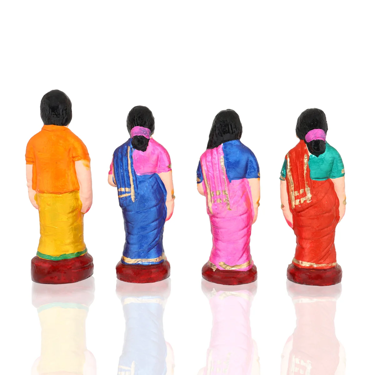 Engagement Clay Golu Bommai Set - 7.5 x 6 Inches | Giri Golu Doll/ Navaratri Golu Bomma/ Bommai/ Gombe - Image 14