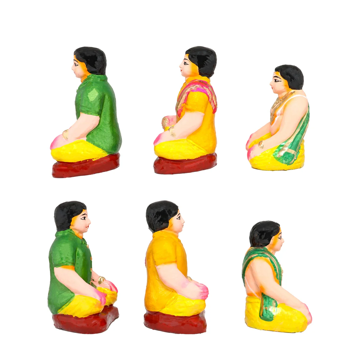Engagement Clay Golu Bommai Set - 7.5 x 6 Inches | Giri Golu Doll/ Navaratri Golu Bomma/ Bommai/ Gombe - Image 15