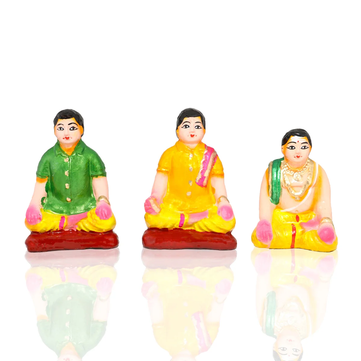 Engagement Clay Golu Bommai Set - 7.5 x 6 Inches | Giri Golu Doll/ Navaratri Golu Bomma/ Bommai/ Gombe - Image 7
