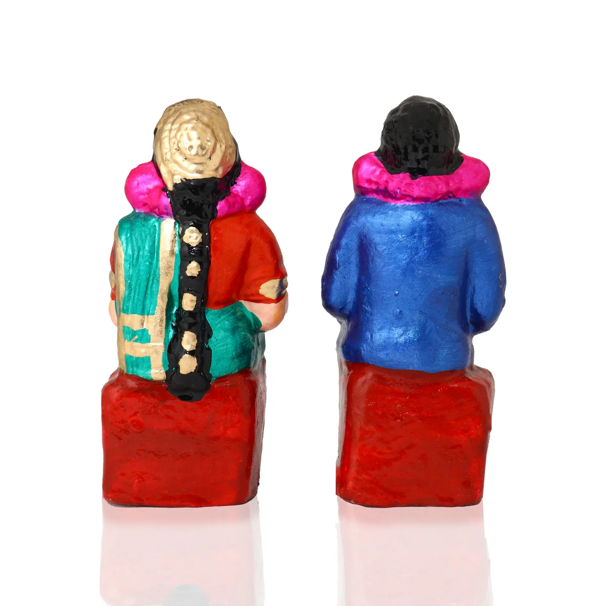 Engagement Clay Golu Bommai Set - 7.5 x 6 Inches | Giri Golu Doll/ Navaratri Golu Bomma/ Bommai/ Gombe - Image 9
