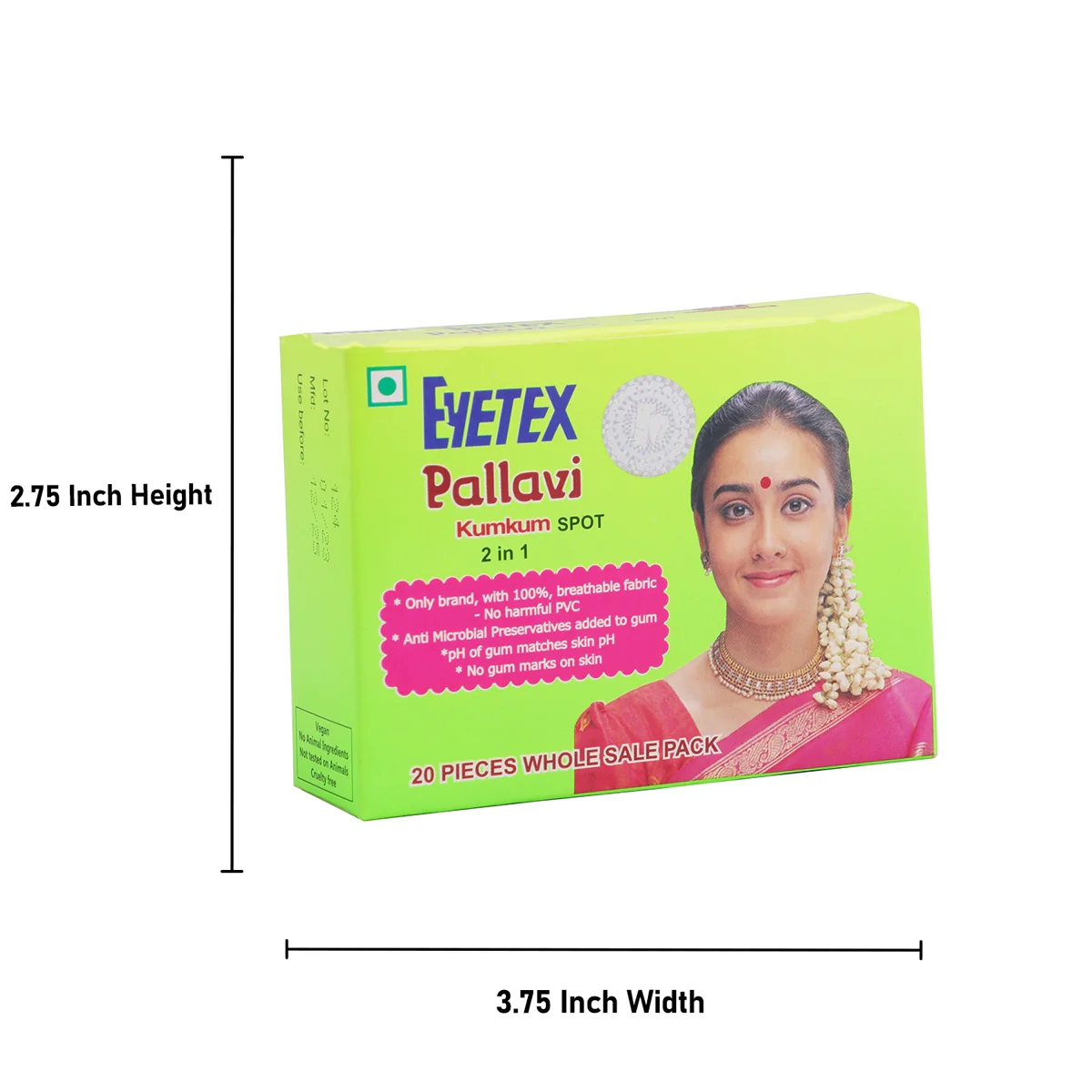 Eyetex Pallavi Kumkum Spot- Two In One/ 20 Pcs WholeSale Pack/ Brown, Red Colour/ 2 In 1 - Image 4