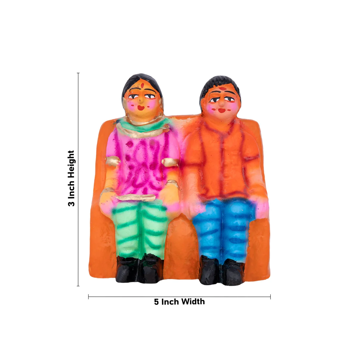 Family Clay Golu Bommai Set - 3 x 5 Inches | Giri Golu Doll/ Navaratri Golu Bomma/Gombe/Bommai - Image 8