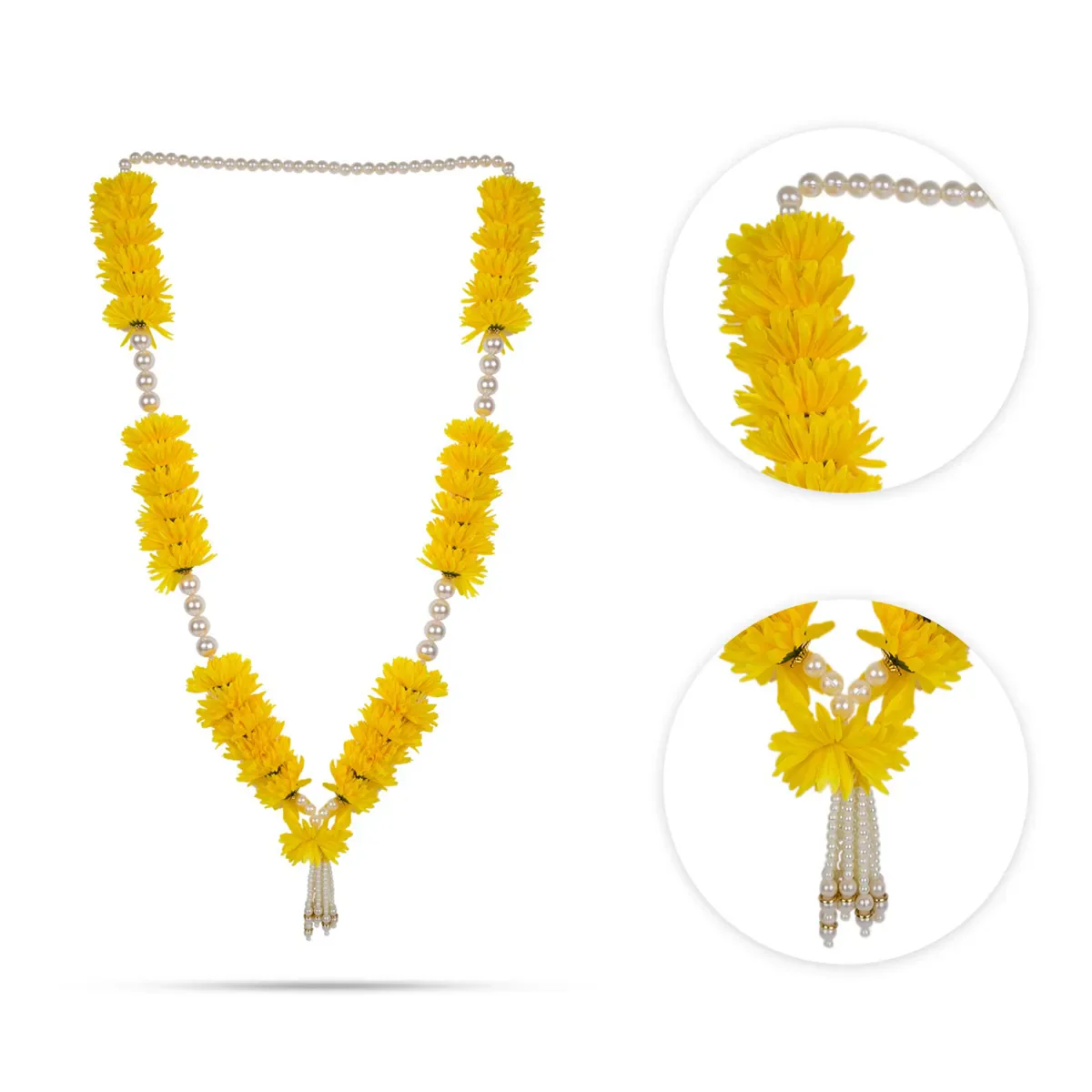Fancy Moti Mala - 34 Inch | Pearl Garland/ Decorative Moti Mala For Deity Decor & Photo Frame - Image 2