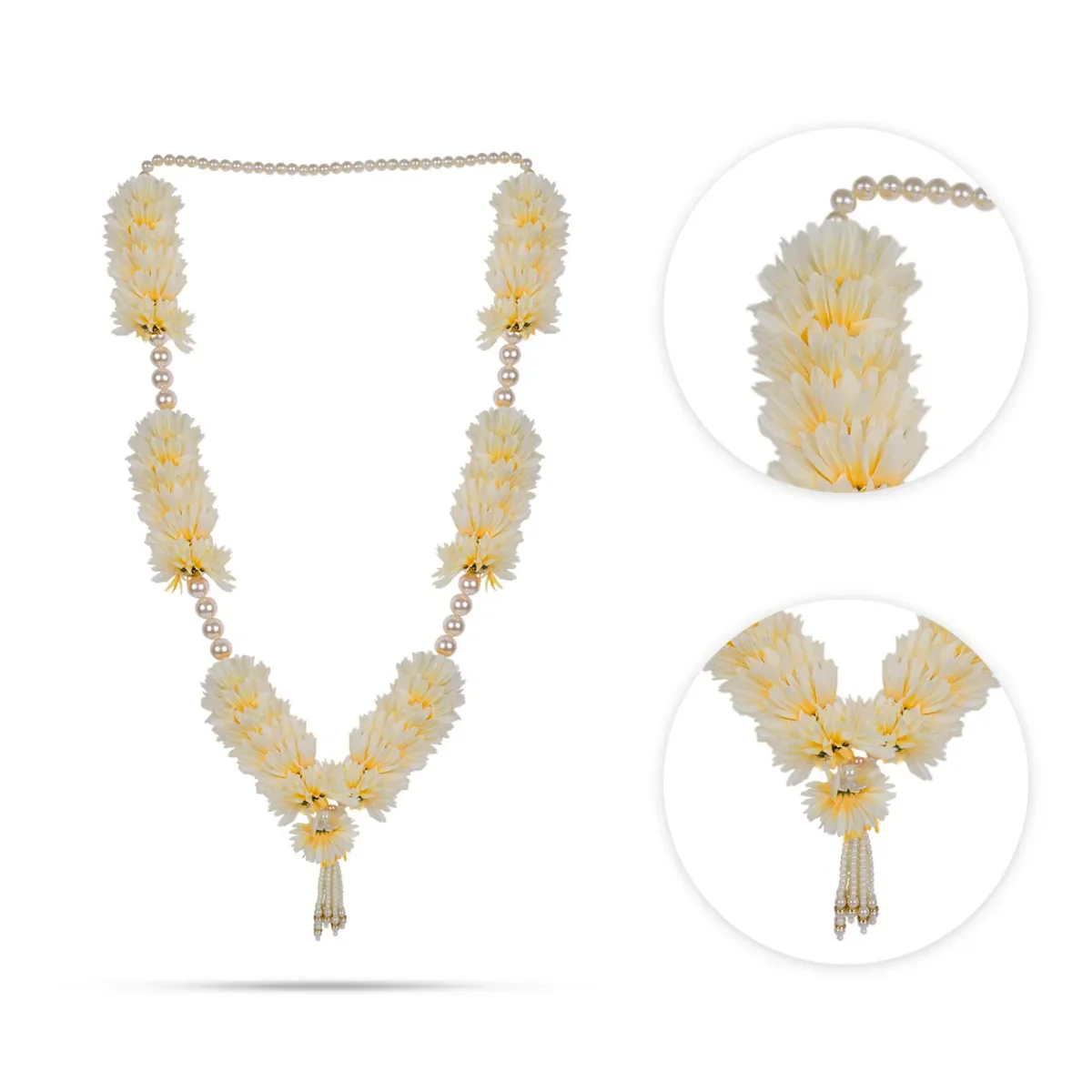 Fancy Moti Mala - 34 Inch | Pearl Garland/ Decorative Moti Mala For Deity Decor & Photo Frame - Image 4