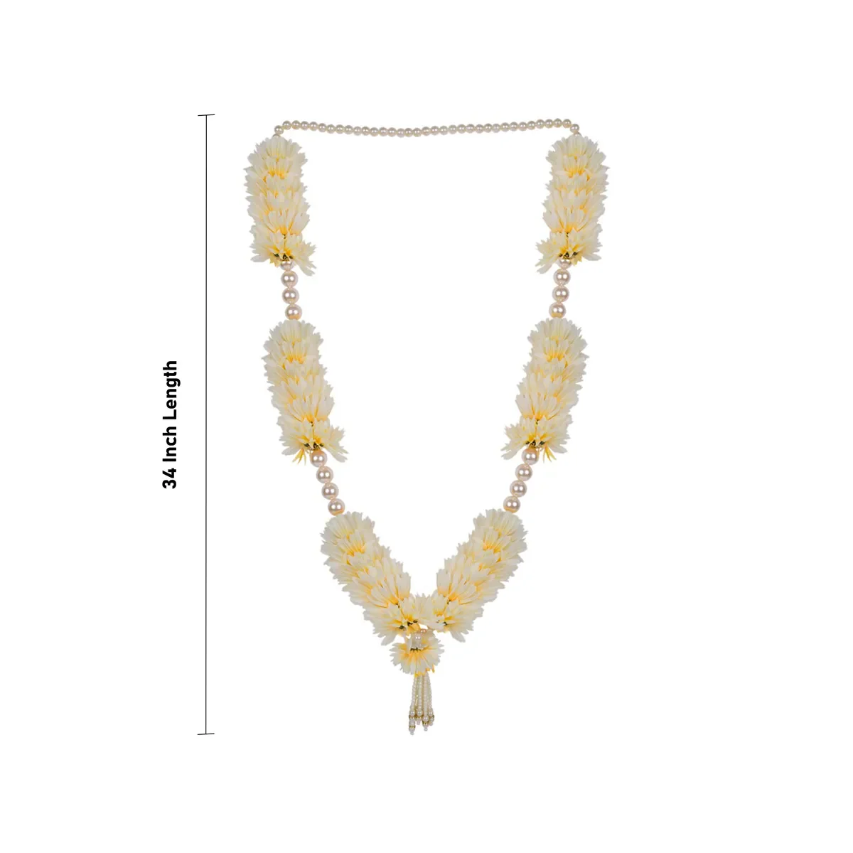 Fancy Moti Mala - 34 Inch | Pearl Garland/ Decorative Moti Mala For Deity Decor & Photo Frame - Image 5