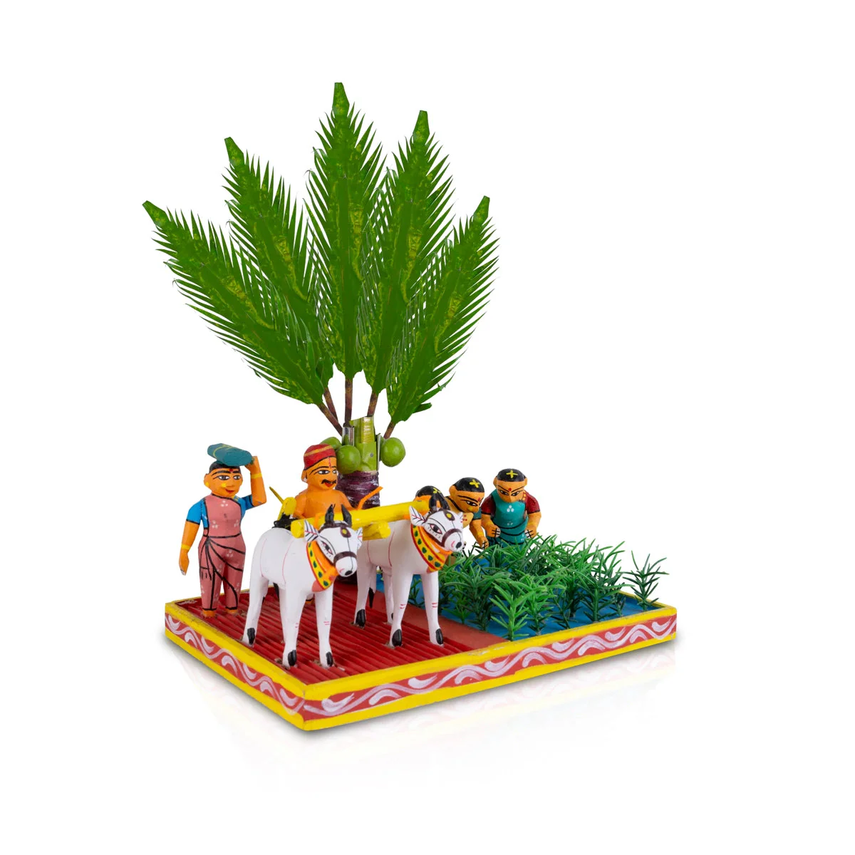 Farming Kondapalli Toy - 12 X 10.25 Inches | Cultivation Handmade Showpiece/ Wooden Statue For Golu Display - Image 2