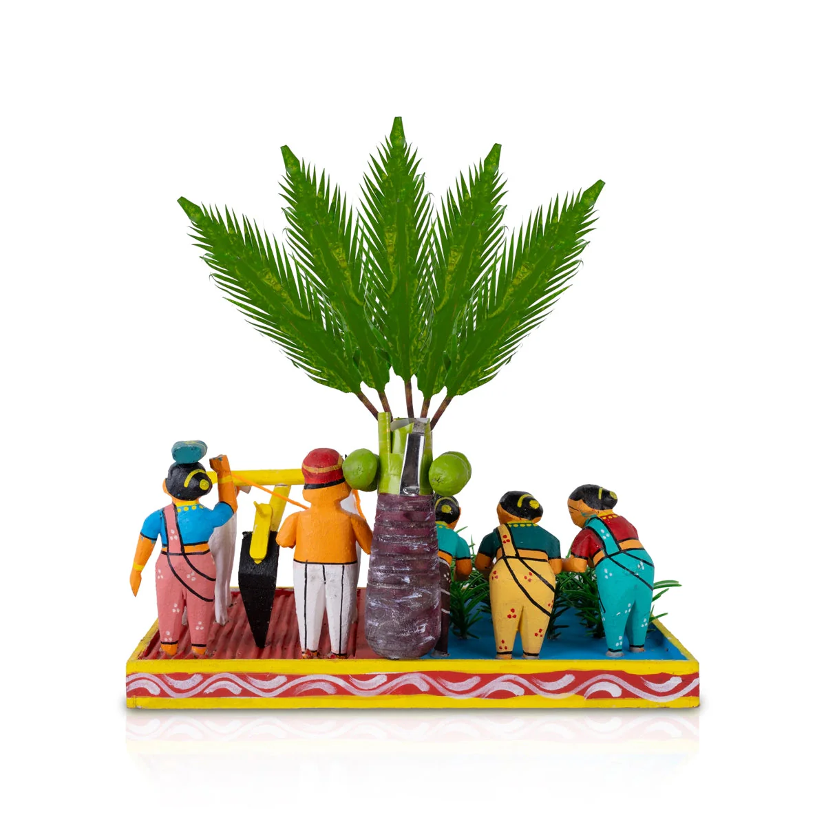 Farming Kondapalli Toy - 12 X 10.25 Inches | Cultivation Handmade Showpiece/ Wooden Statue For Golu Display - Image 3