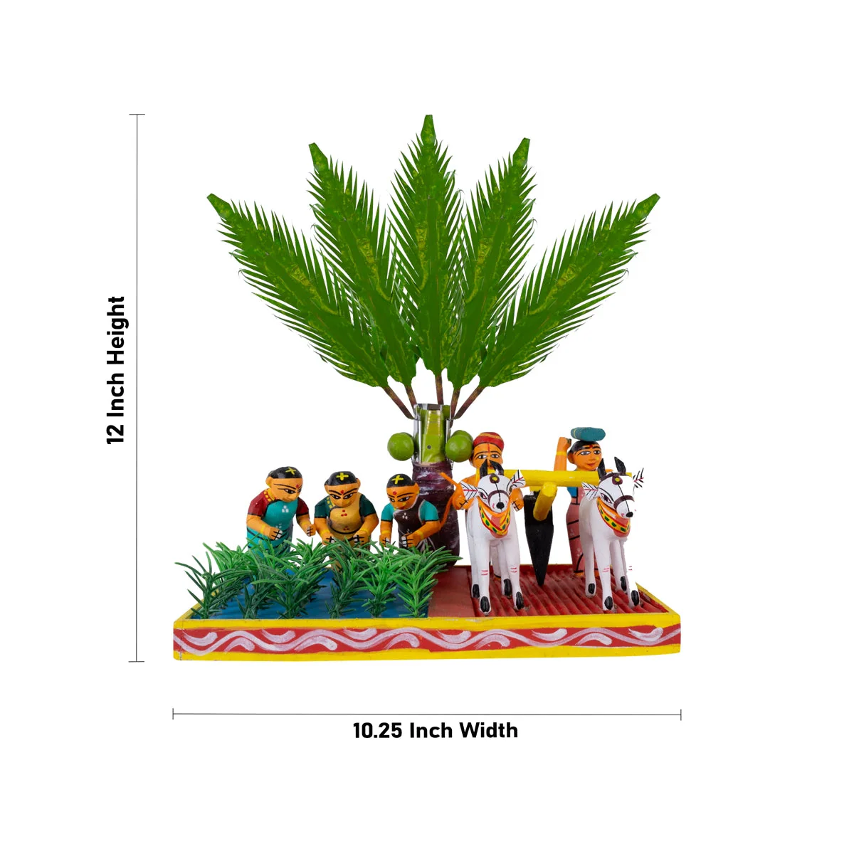 Farming Kondapalli Toy - 12 X 10.25 Inches | Cultivation Handmade Showpiece/ Wooden Statue For Golu Display - Image 5
