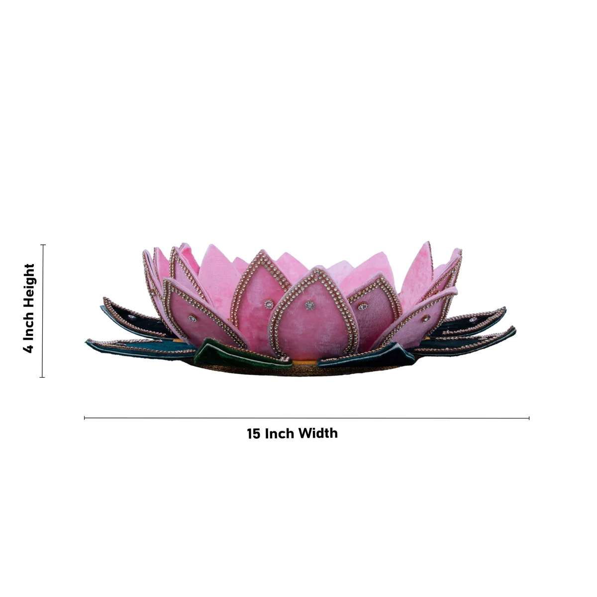 Floating Lotus Flower - 4 x 15 Inches | Velvet Artificial Lotus Flower/ Uruli Flower Decoration - Image 9