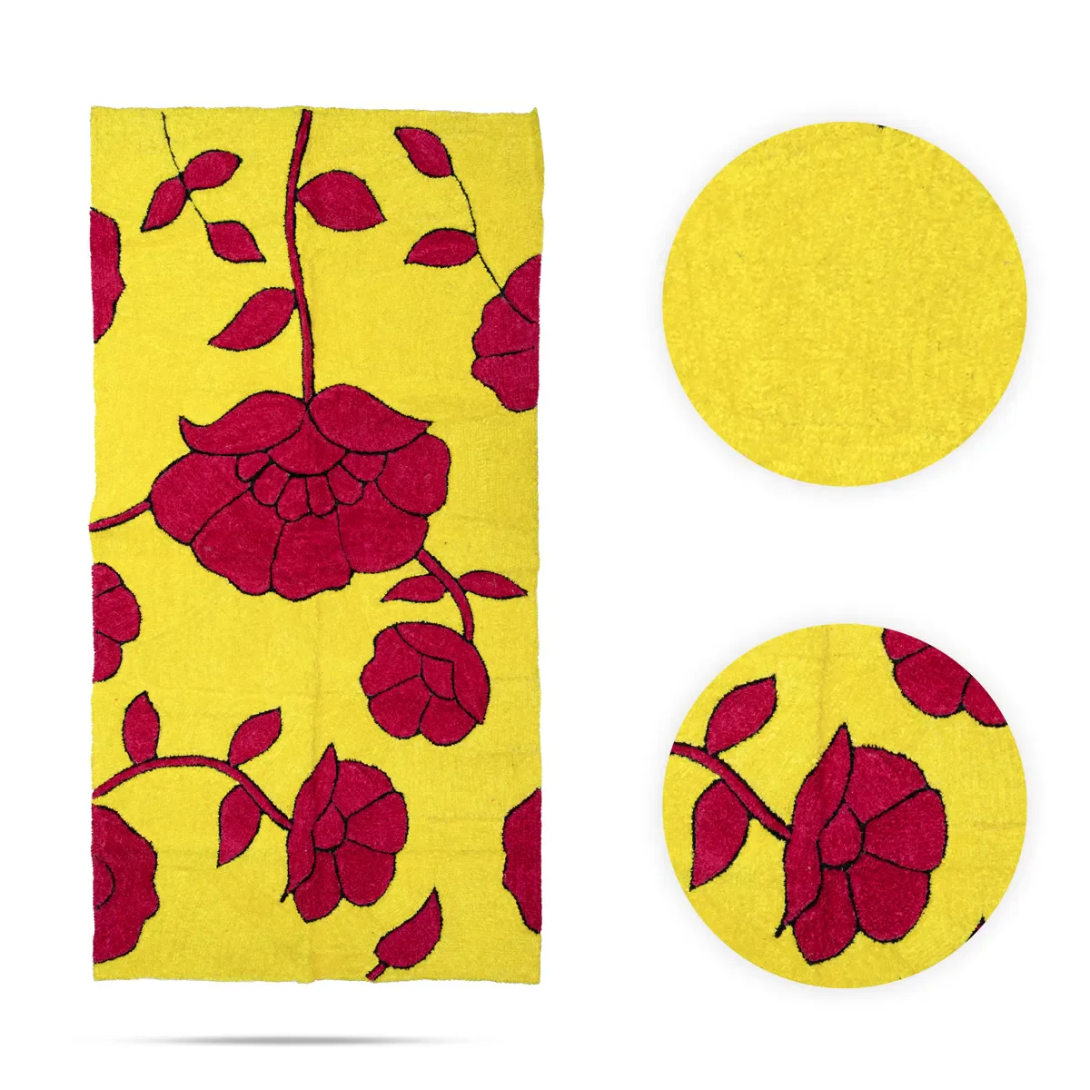 Floral Rangoli Mat - 4 x 8 Feet | Large Canvas Floor Mat / Decorative Mat For Festival & Pooja Use - Image 5