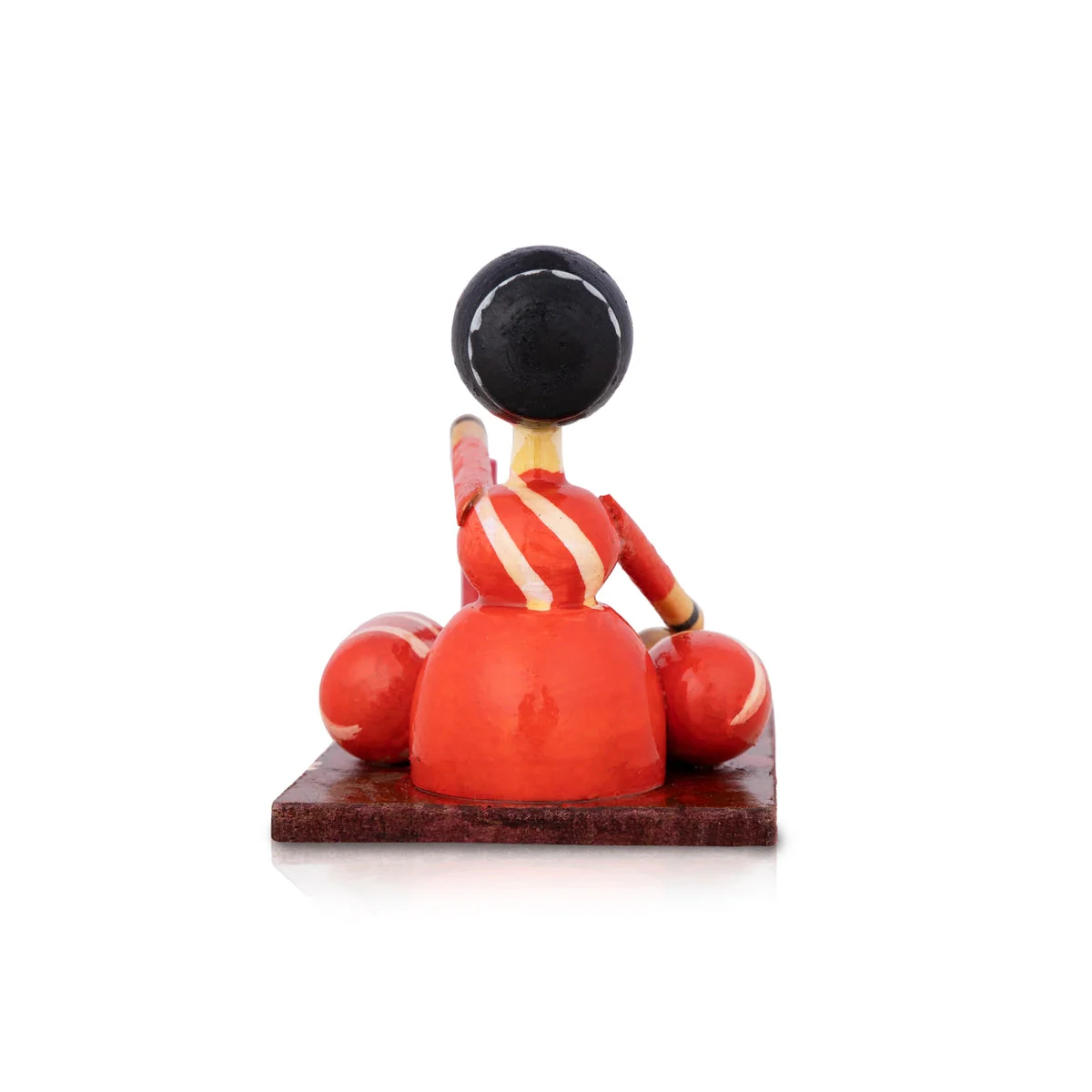 Flour Grinding Lady Doll - 3.25 X 4.5 Inches | Handcrafted Toy/ Wooden Toy/ Wood Sculpture For Kids & Table Top - Image 5