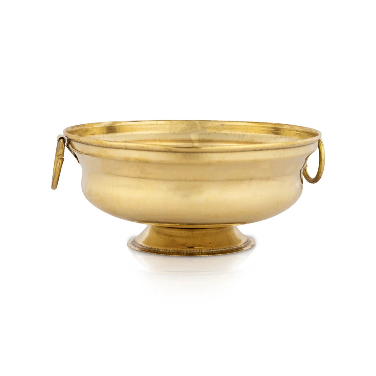 Flower Pot With Handle - 2.5 x 5.25 Inches | Brass Urli Decor/ Uruli With Base for Home Decor - Image 3