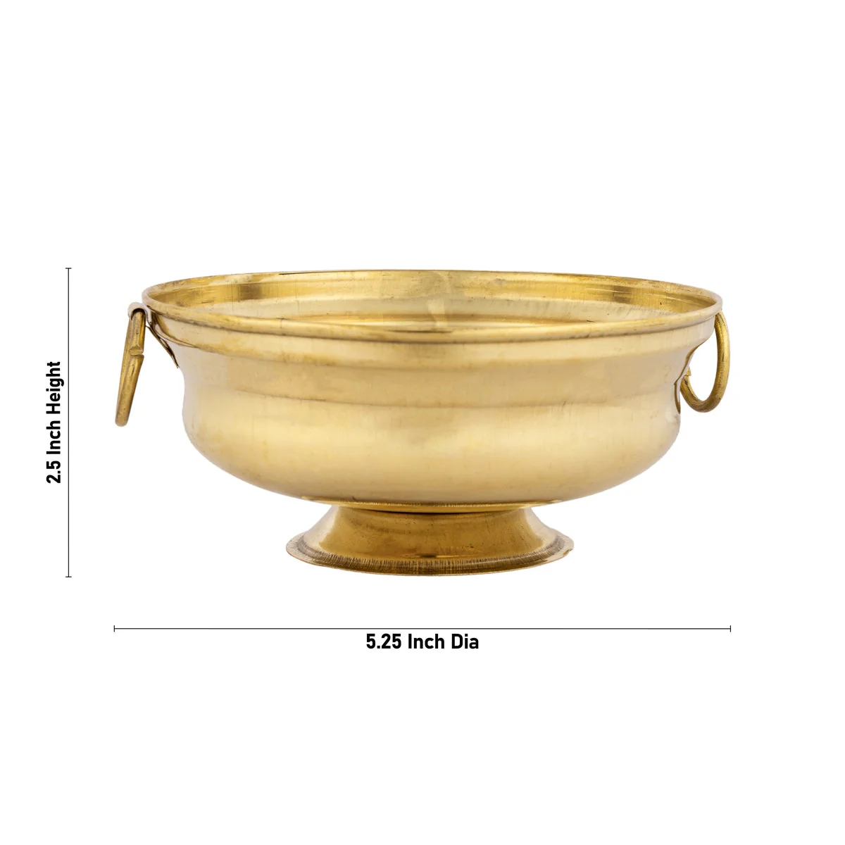 Flower Pot With Handle - 2.5 x 5.25 Inches | Brass Urli Decor/ Uruli With Base for Home Decor - Image 4