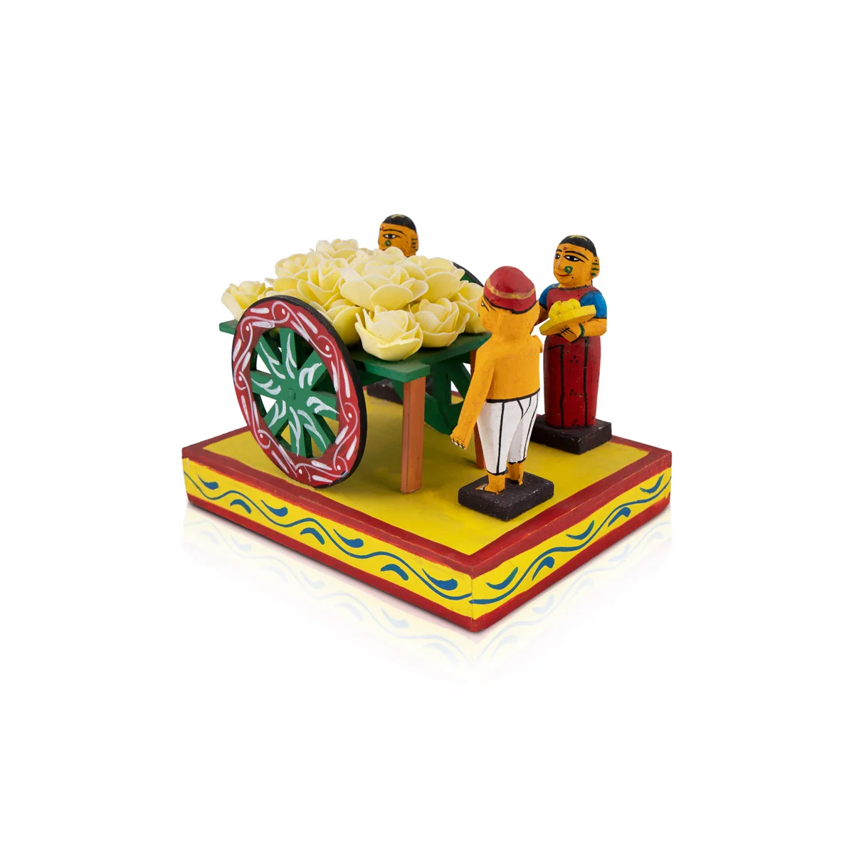 Flower Seller Lady Wooden Golu Bommai - 6 x 8 Inches | Golu Doll/ Navaratri Golu Bomma/ Gombe/ Bommai - Image 5