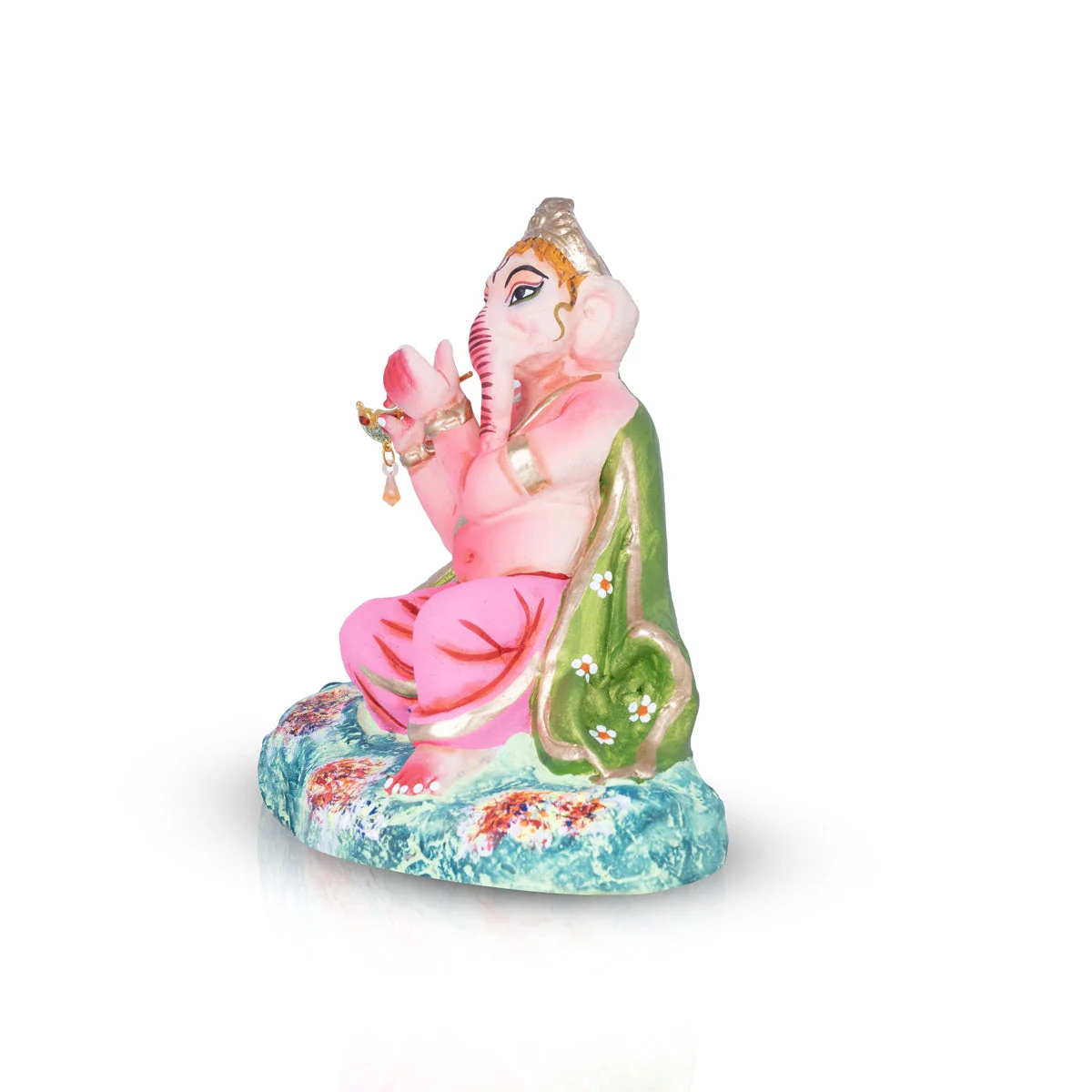 Flute Ganesh Murti Clay Golu Bommai - 8 X 7 Inches | Navaratri Gombe/ Giri Golu Doll/ Navratri Decor - Image 2