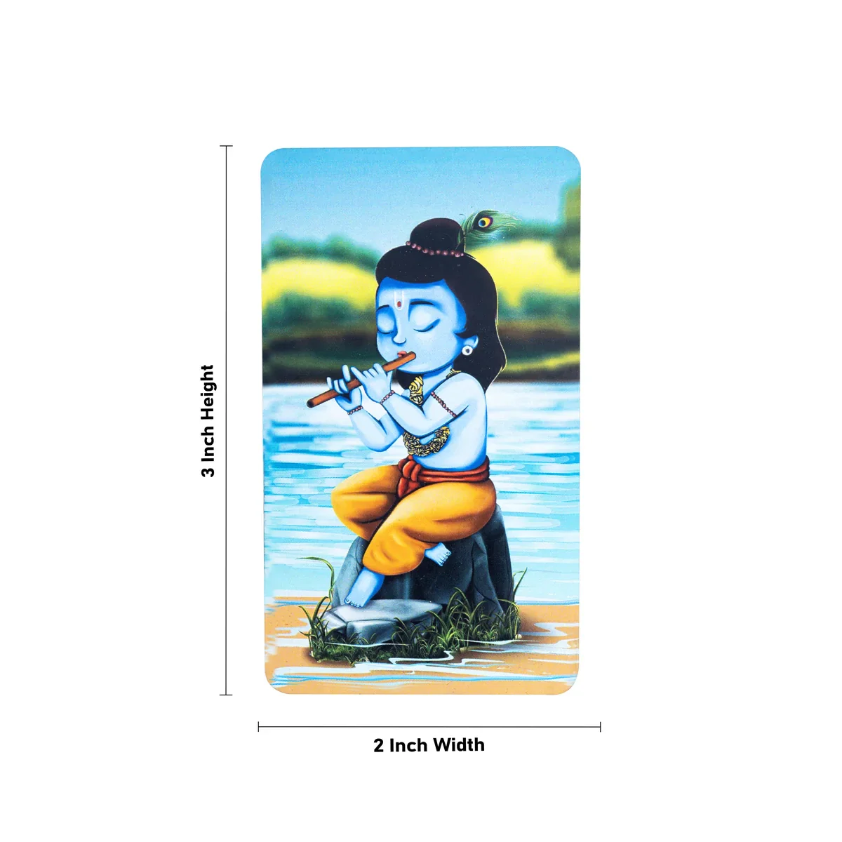 Flute Krishna Fridge Magnet - 3 x 2 Inches | Photo Magnet/ Single Layer Picture Magnet for Home - Image 4