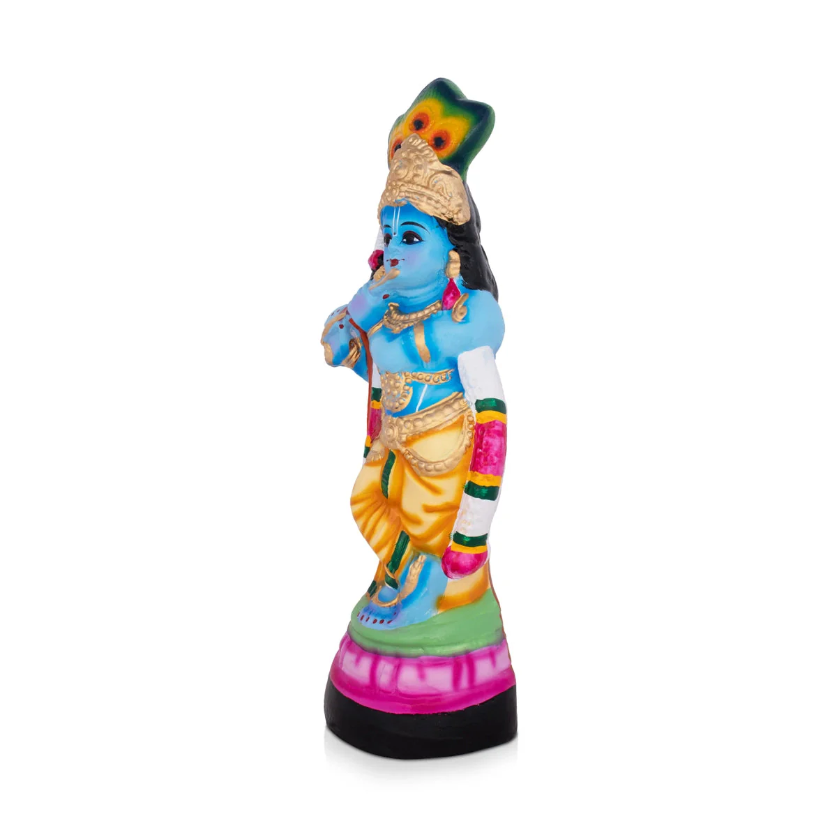 Flute Krishna Murti Paper Mache Golu Bommai- 17 x 5.5 Inches | Giri Golu Doll/Bommai/Navaratri Golu Bomma/Gombe - Image 2