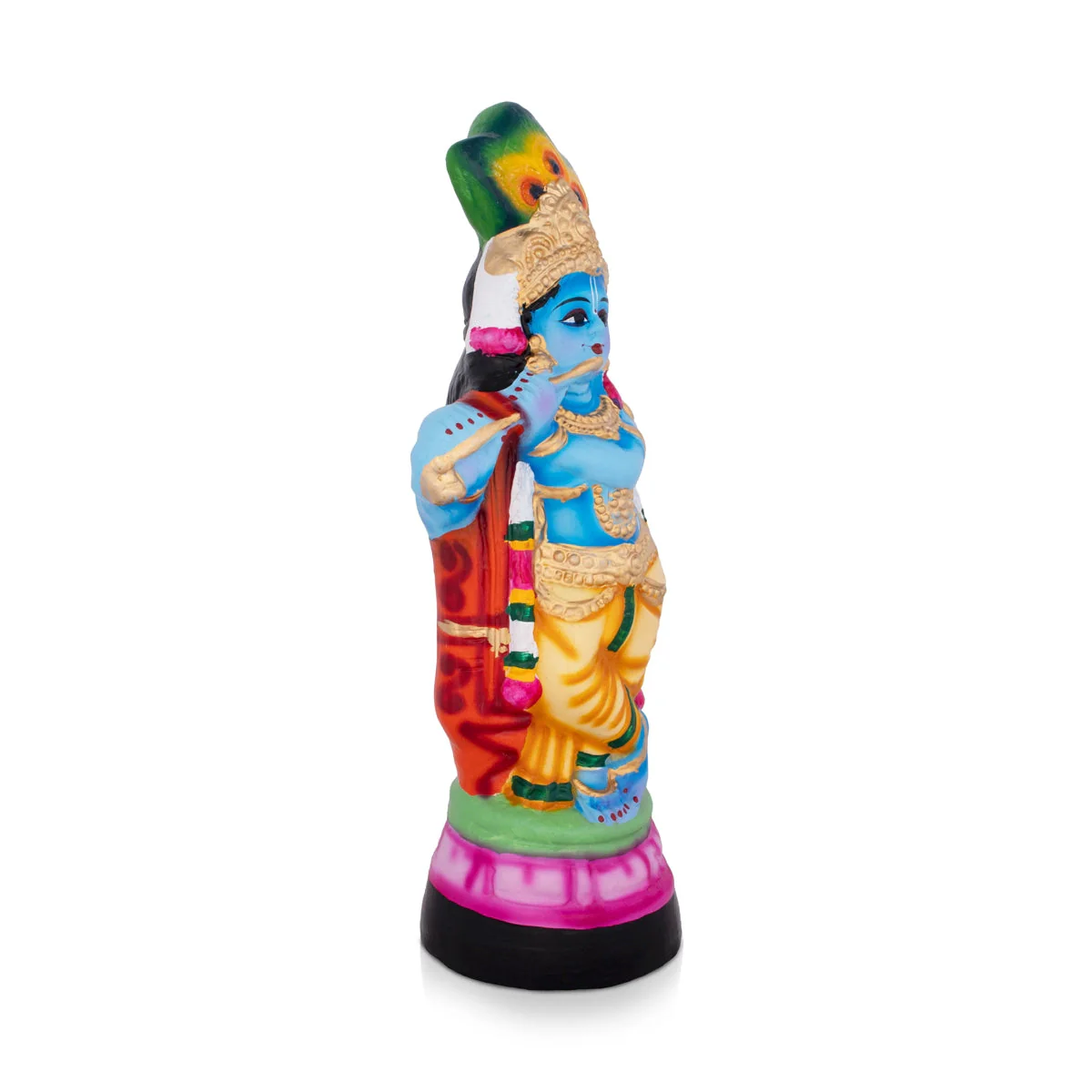 Flute Krishna Murti Paper Mache Golu Bommai- 17 x 5.5 Inches | Giri Golu Doll/Bommai/Navaratri Golu Bomma/Gombe - Image 3