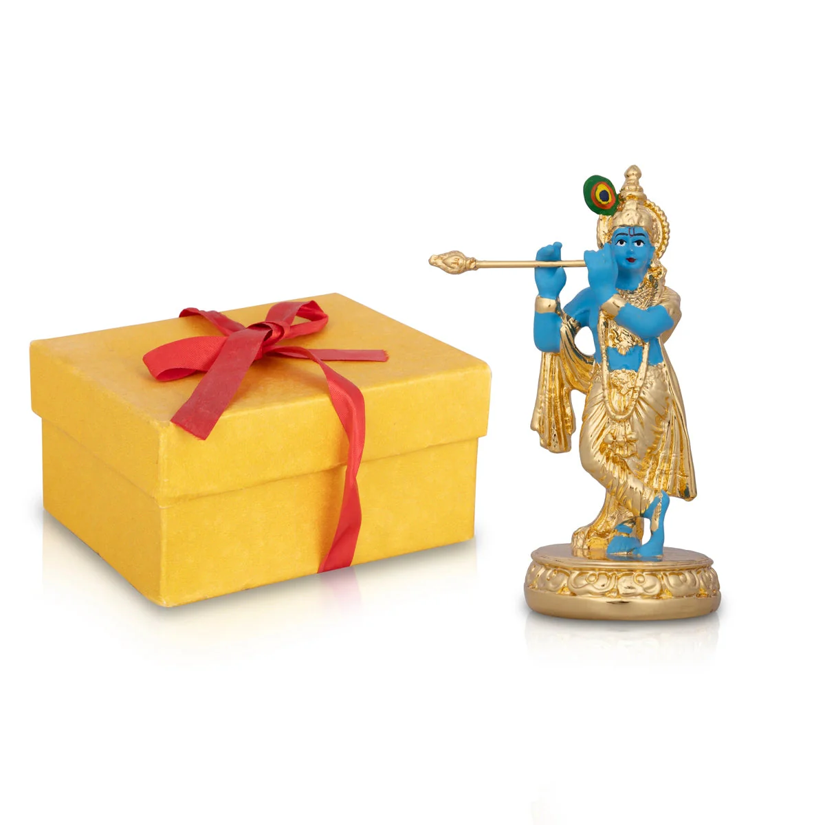 Flute Krishnan Statue - 4.5 x 1.5 Inches | Ceramic Sculpture/ Krishna Flute Statue for Pooja - Image 2