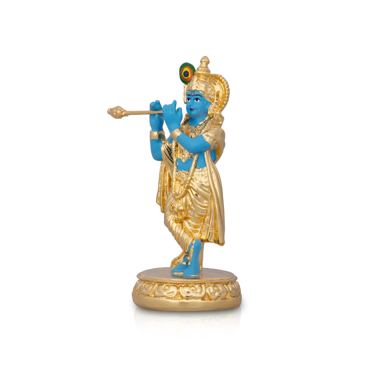 Flute Krishnan Statue - 4.5 x 1.5 Inches | Ceramic Sculpture/ Krishna Flute Statue for Pooja - Image 3