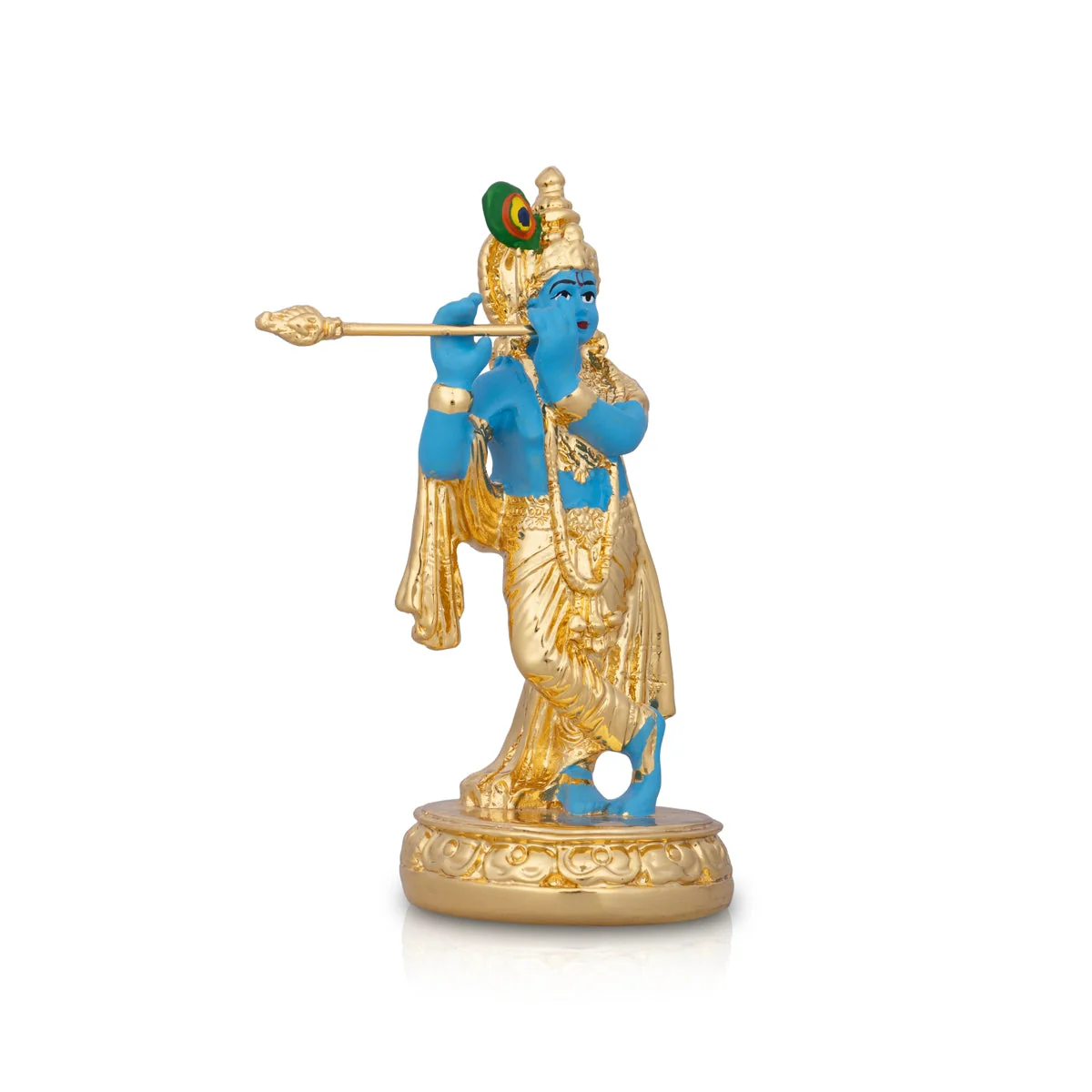 Flute Krishnan Statue - 4.5 x 1.5 Inches | Ceramic Sculpture/ Krishna Flute Statue for Pooja - Image 4