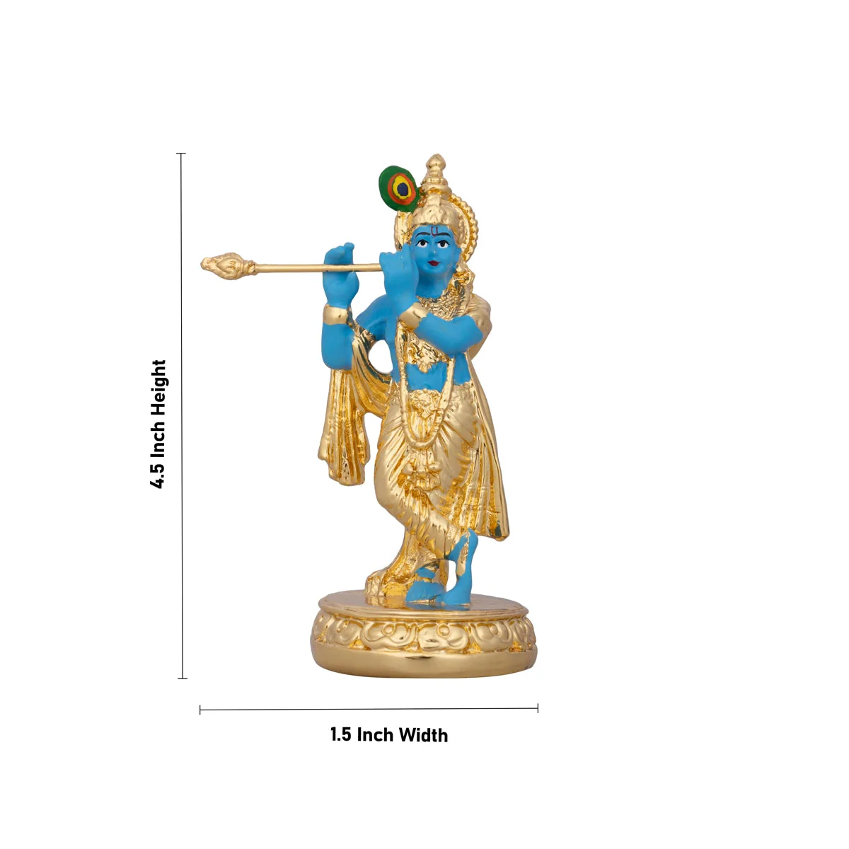 Flute Krishnan Statue - 4.5 x 1.5 Inches | Ceramic Sculpture/ Krishna Flute Statue for Pooja - Image 5
