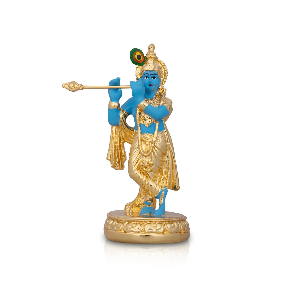 Flute Krishnan Statue - 4.5 x 1.5 Inches | Ceramic Sculpture/ Krishna Flute Statue for Pooja - Image 6