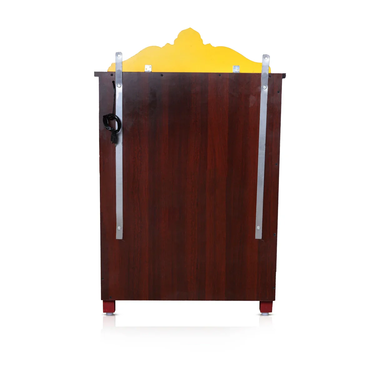 Pooja Mandir With Doors - 40 x 25 Inches | Wooden Mandir/ Bell With Leg Puja Stand/ Wooden Temple for Home - Image 5