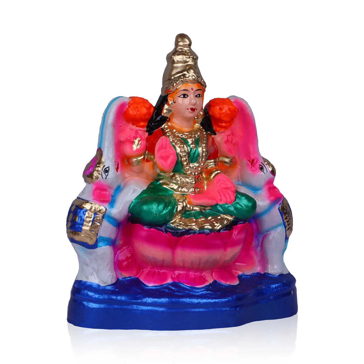 Gajalakshmi Clay Golu Bommai - 10 x 7.5 Inches | Giri Golu Doll/ Navaratri Golu Bomma/Gombe/Bommai - Image 2