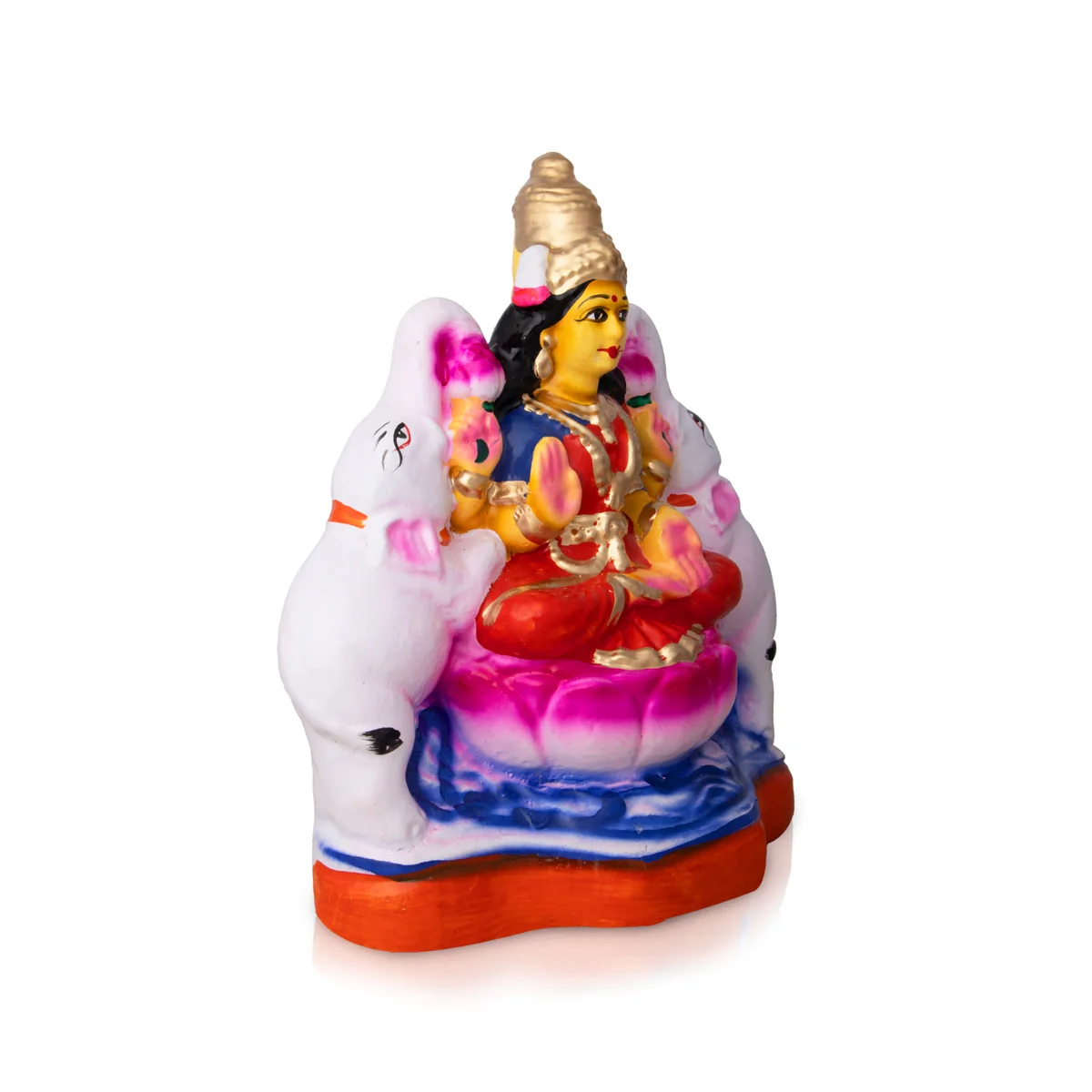 Gajalakshmi Idol Clay Golu Bommai - 9 X 7.5 Inches | Navaratri Golu Gombe/ Giri Golu Doll/ Navratri Decoration - Image 2