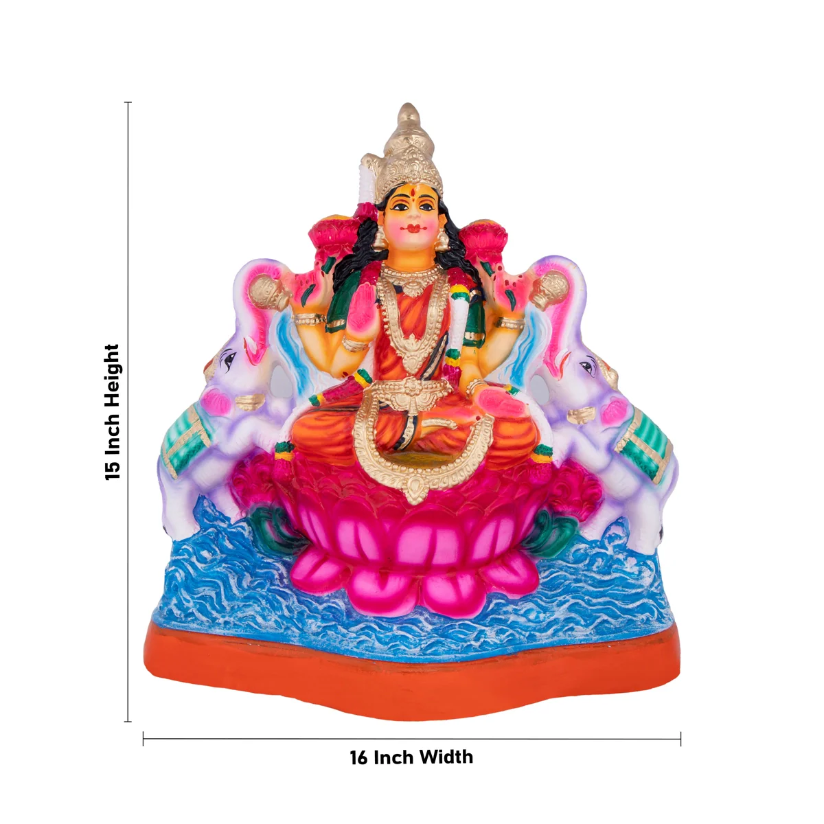 Gajalakshmi Paper Mache Golu Bommai - 15 x 16 Inches | Giri Golu Doll/ Navaratri Golu Bomma/Gombe/Bommai - Image 3