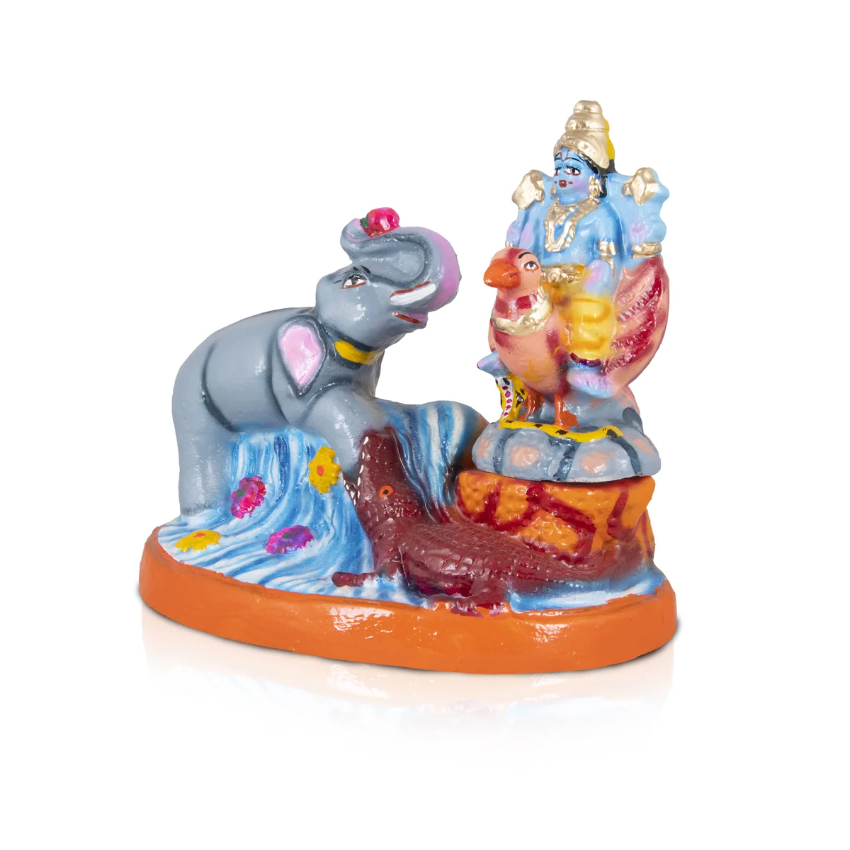 Gajendra Moksham Clay Golu Bommai Set - 7 x 9 Inches | Giri Golu Doll/ Navaratri Golu Bomma/Gombe/Bommai - Image 2