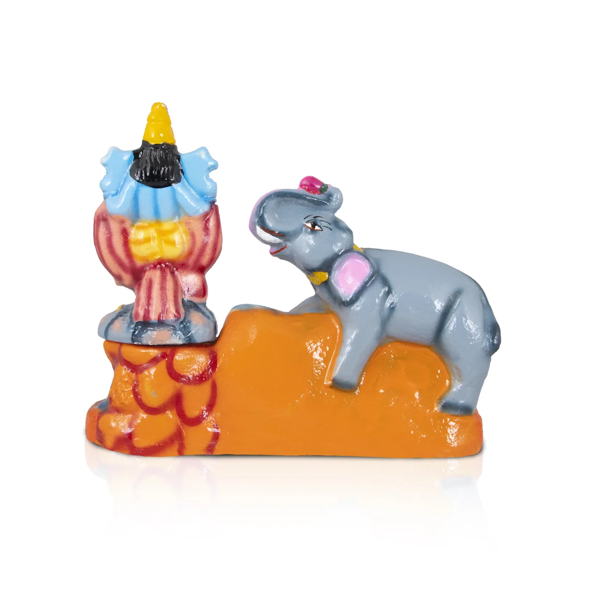 Gajendra Moksham Clay Golu Bommai Set - 7 x 9 Inches | Giri Golu Doll/ Navaratri Golu Bomma/Gombe/Bommai - Image 4