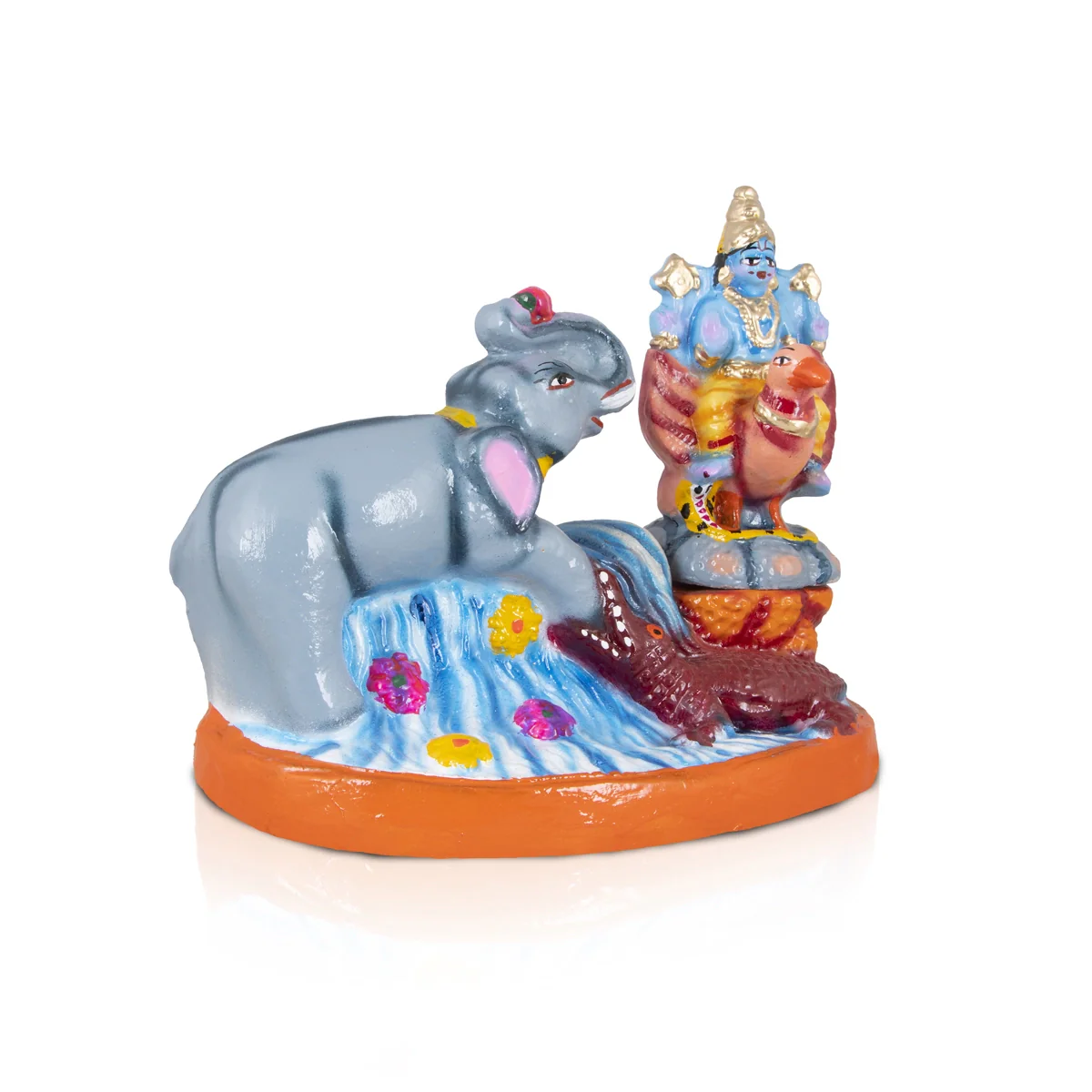 Gajendra Moksham Clay Golu Bommai Set - 7 x 9 Inches | Giri Golu Doll/ Navaratri Golu Bomma/Gombe/Bommai - Image 5