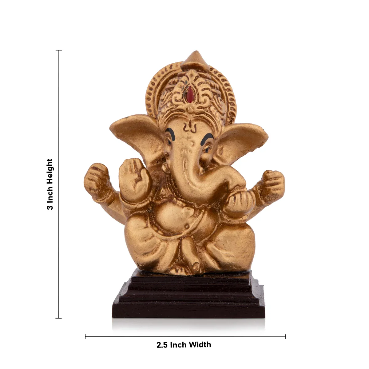 Ganapati Idol - 3 x 2.5 Inches | Resin Statue/ Vinayaka Statue/ Ganesha Statue for Home - Image 5