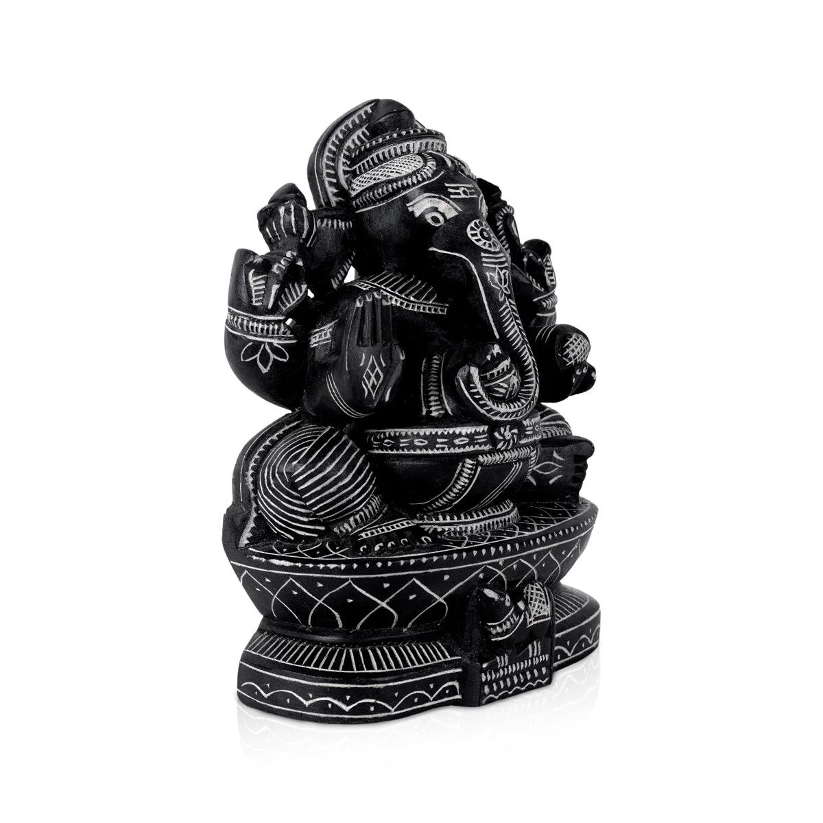 Ganapati Idol - 8 x 6 Inches | Vinayaka Statue/ Soft Stone Ganesha Statue for Pooja - Image 3