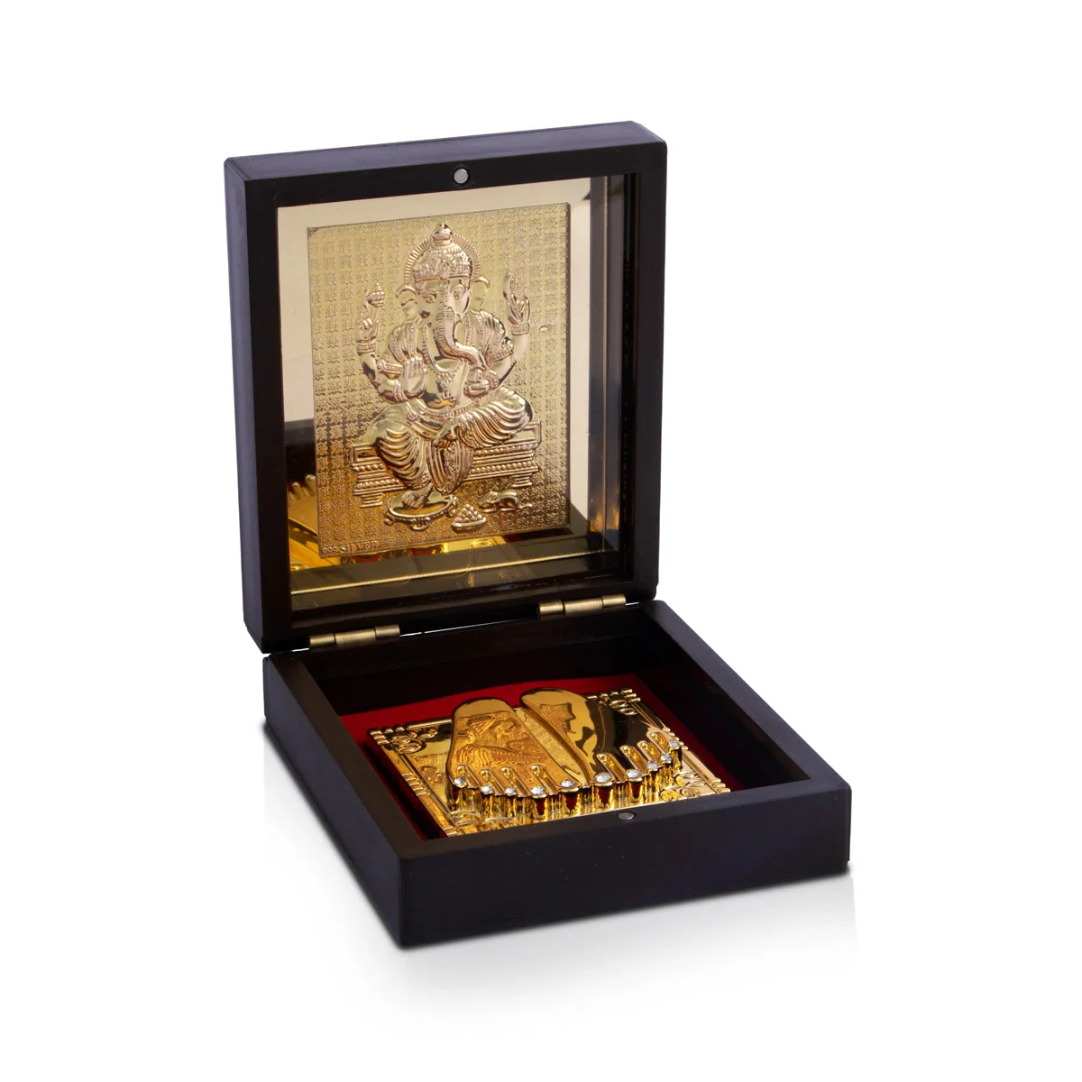 Ganesh Design Pooja Box - 1.5 X 4 X 4.5 Inches | Charan Paduka Box/ Puja Box For Pooja And Gifting - Image 2