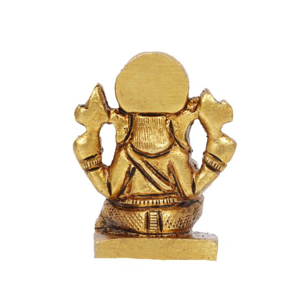 Ganesh Idol - 1.5 X 1 Inches | Antique Brass Statue/ Sitting Vinayagar Statue For Pooja - Image 3