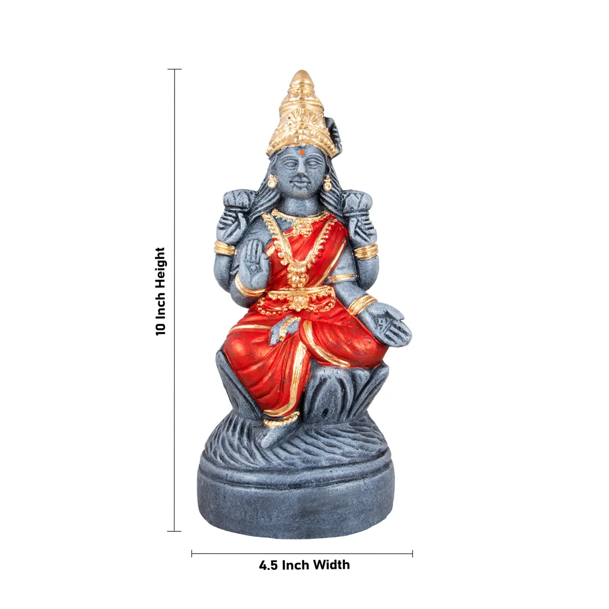 Ganesh Lakshmi Saraswati Clay Golu Bommai Set - 10 x 4.5 Inches | Giri Golu Doll/ Navaratri Golu Bomma/Gombe - Image 4