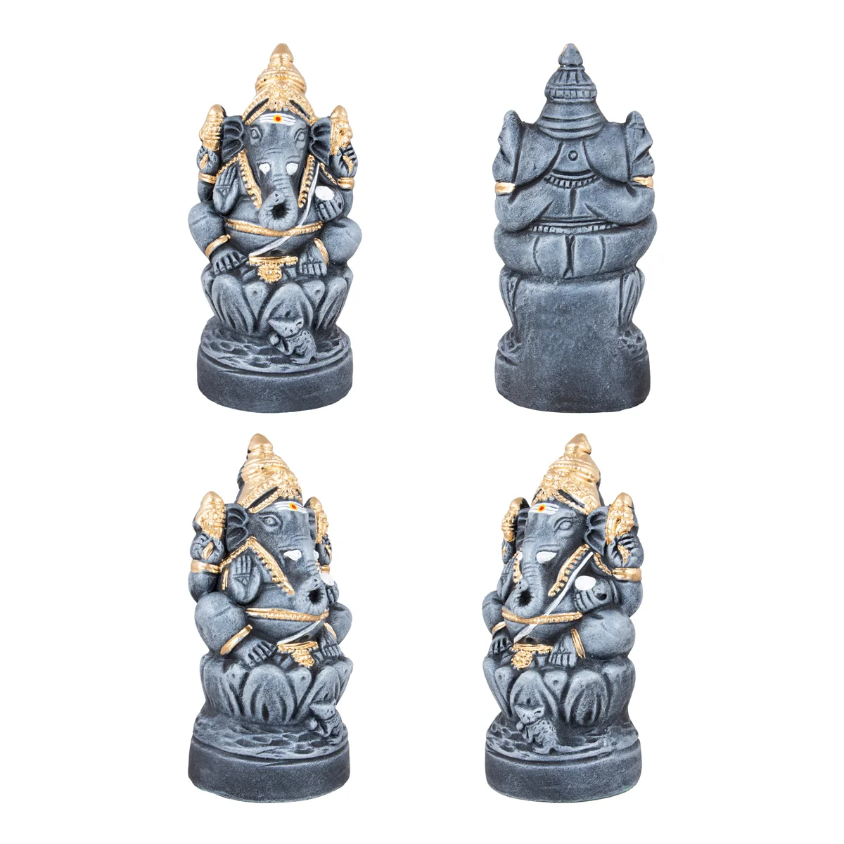 Ganesh Lakshmi Saraswati Clay Golu Bommai Set - 10 x 4.5 Inches | Giri Golu Doll/ Navaratri Golu Bomma/Gombe - Image 5