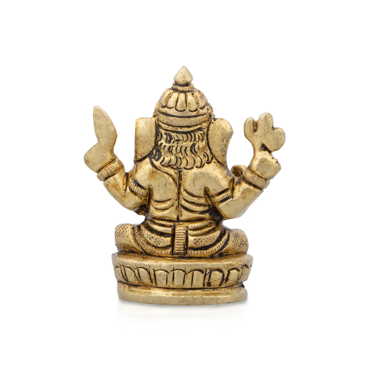 Ganesh Murti - 2.5 x 1.25 Inches | Antique Brass Statue/ Vinayagar Statue for Pooja/ 140 Gms Approx - Image 4