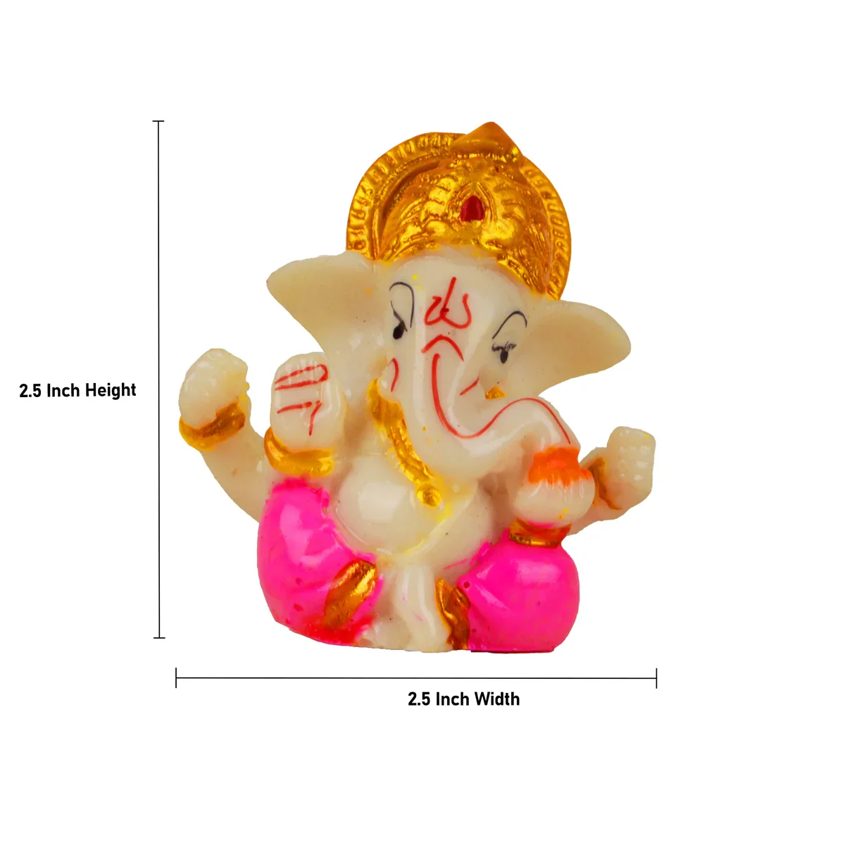 Ganesh Murti - 2.5 x 2.5 Inches | Marble Dust Idol/ Ganapati Murti/ Vinayagar Statue for Pooja - Image 6