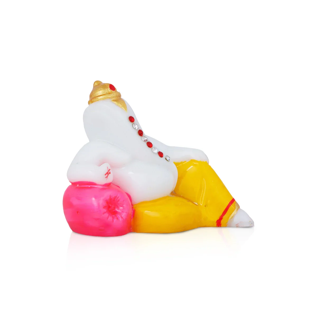 Ganesh Murti - 2.5 x 2 Inches | Vinayagar Statue/ Murble Dust Statue for Pooja - Image 3
