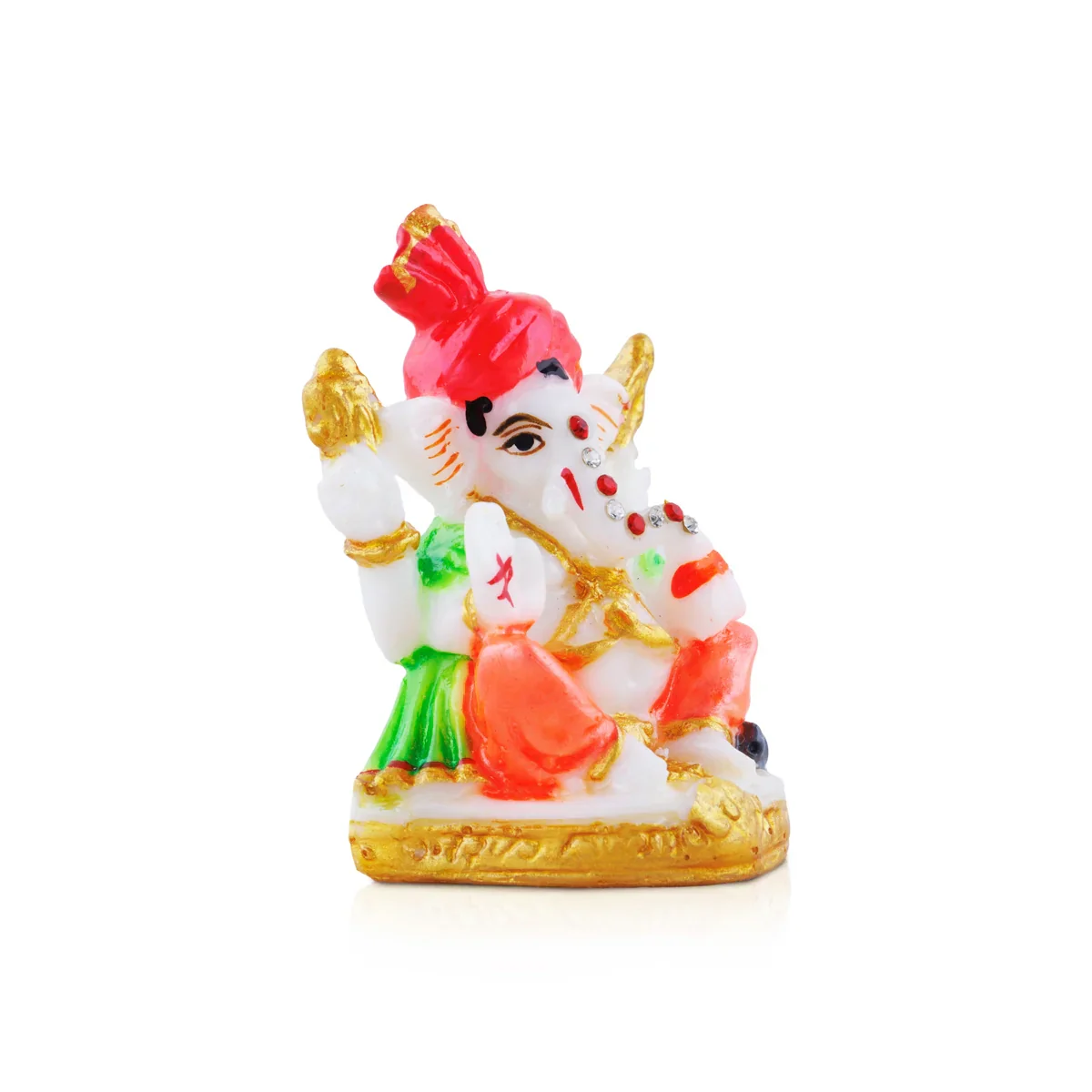 Ganesh Murti - 2.5 x 2 Inches | Vinayagar Statue/ Murble Dust Statue for Pooja - Image 7