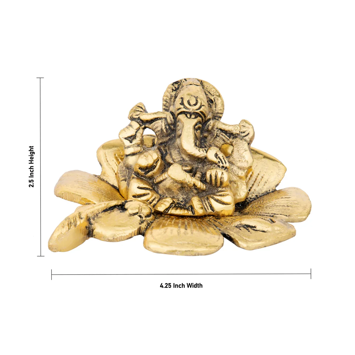 Ganesh Murti - 2.5 x 4.25 Inches | Ganapati Idol/ Aluminium Statue/ Vinayagar Statue for Pooja/ 175 Gms Approx - Image 5