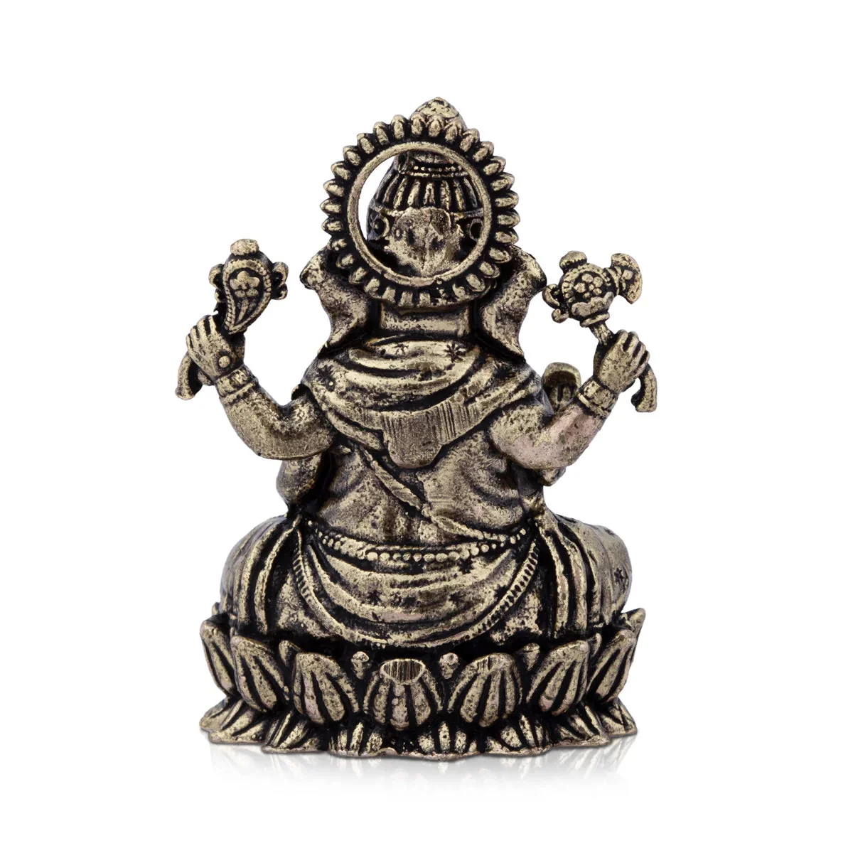 Ganesh Murti - 2 x 1.5 Inches | Brass Idol/ Vinayaka Idol Sitting On Lotus for Pooja - Image 5