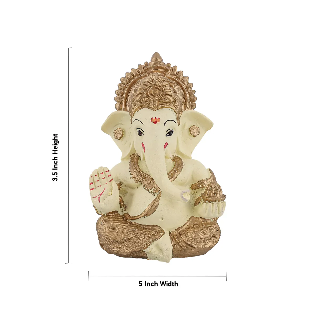 Ganesh Murti - 3.5 X 5 Inches | Marble Dust Ganpati Murti/ Vinayaka Idol For Home Decor And Daily Worship - Image 4
