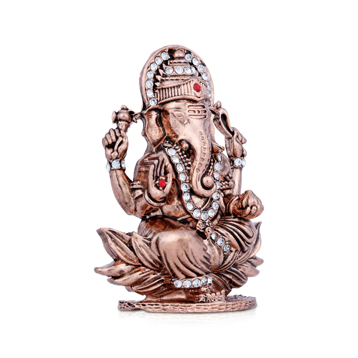 Ganesh Murti - 3 x 2.25 Inches | Copper Statue/ Vinayaka Idol/ Ganpati Murti for Pooja - Image 3