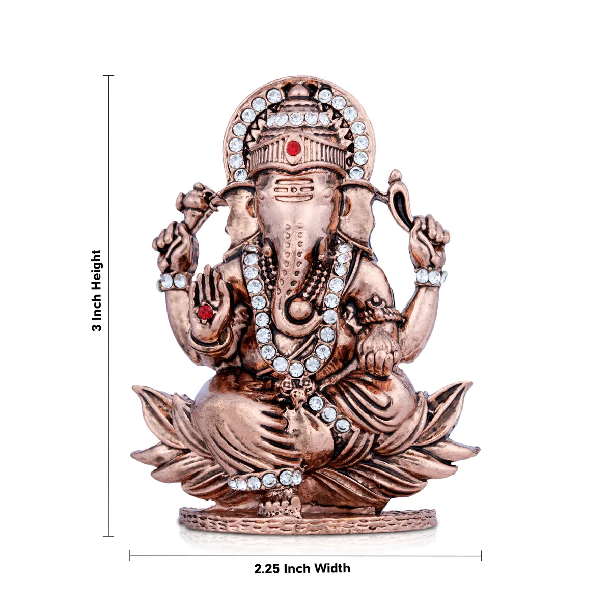 Ganesh Murti - 3 x 2.25 Inches | Copper Statue/ Vinayaka Idol/ Ganpati Murti for Pooja - Image 5