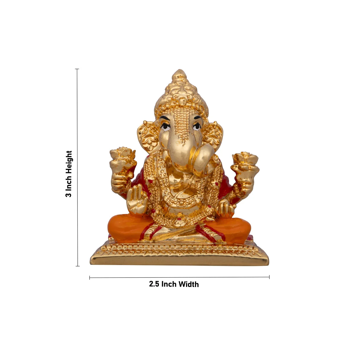 Ganesh Murti - 3 x 2.5 Inches | Ceramic Sculpture/ Ganpati Murti/ Vinayaka Statue for Pooja - Image 2